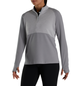 Heather Block Half-Zip Mid-Layer Women Grey