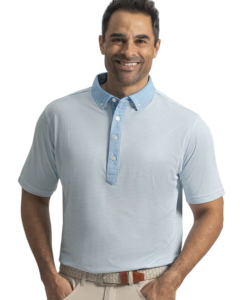 Camiseta Footjoy rayada azul / Blanco.