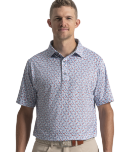 Camiseta Footjoy Surf Lisle Blanco / Chambray / Rojo Nantucket / Azul Costero.